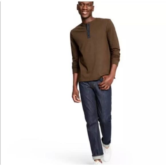 3.1 Phillip Lim Target Henley Long Sleeve Shirt Men XL Brown Casual - Picture 2 of 6